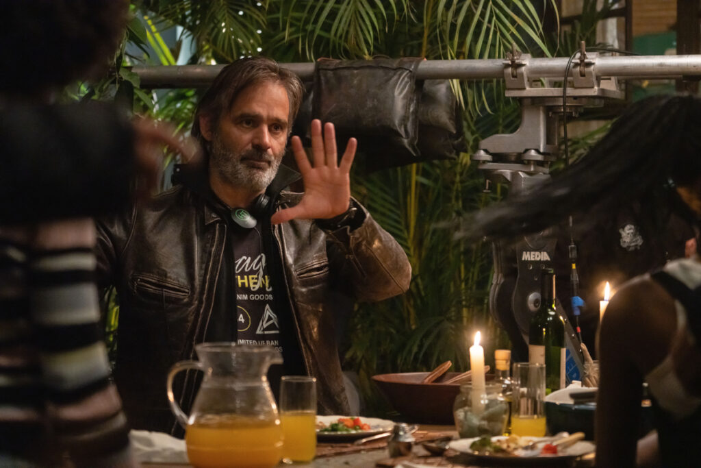 Director Baltasar Kormákur on the set of Beast.